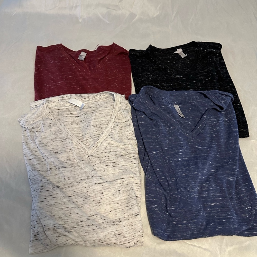 Bella Canvas Women's Long Sleeve Tees - Maroon, Black, White, Navy